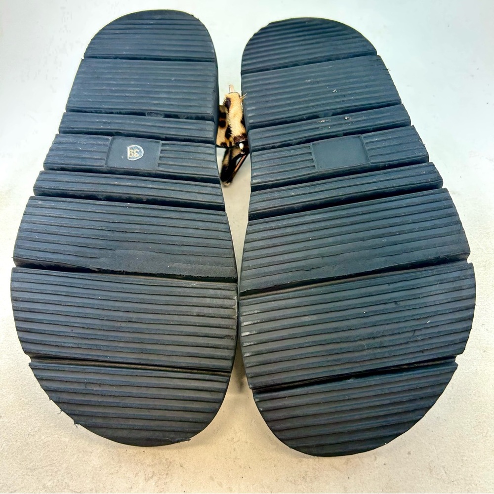ALL BLACK Footwear Jungle Leopard Print Lowform Adjustable Flat Sandals 39 8.5 - Picture 9 of 12